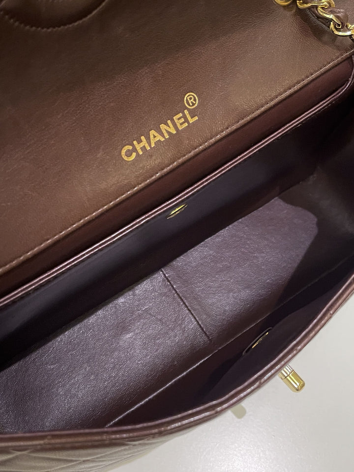Chanel Vintage Quilted Flap Brown Lambskin