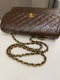 Chanel Vintage Quilted Flap Brown Lambskin
