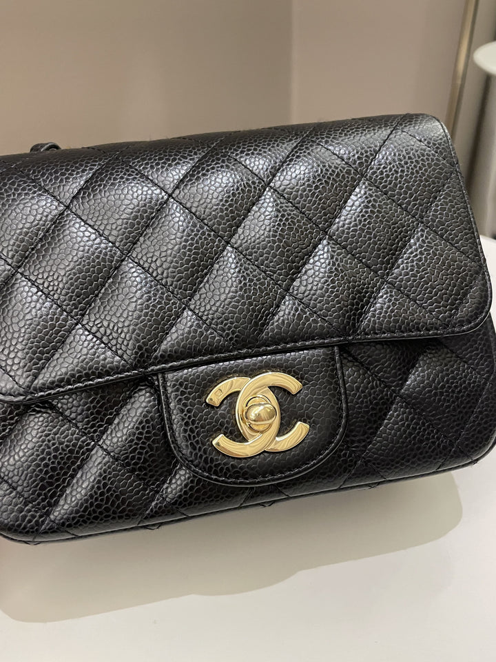 Chanel Classic Quilted Mini Square Black Caviar