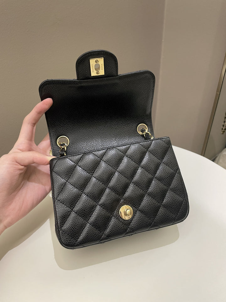 Chanel Classic Quilted Mini Square Black Caviar