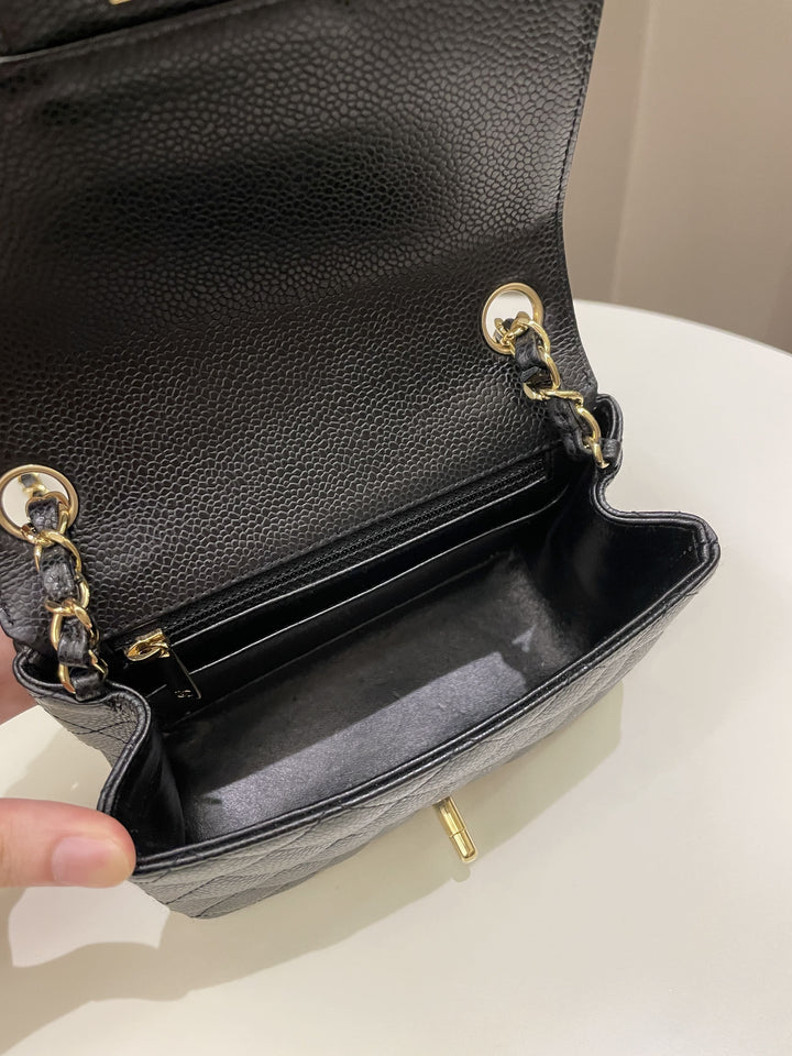 Chanel Classic Quilted Mini Square Black Caviar