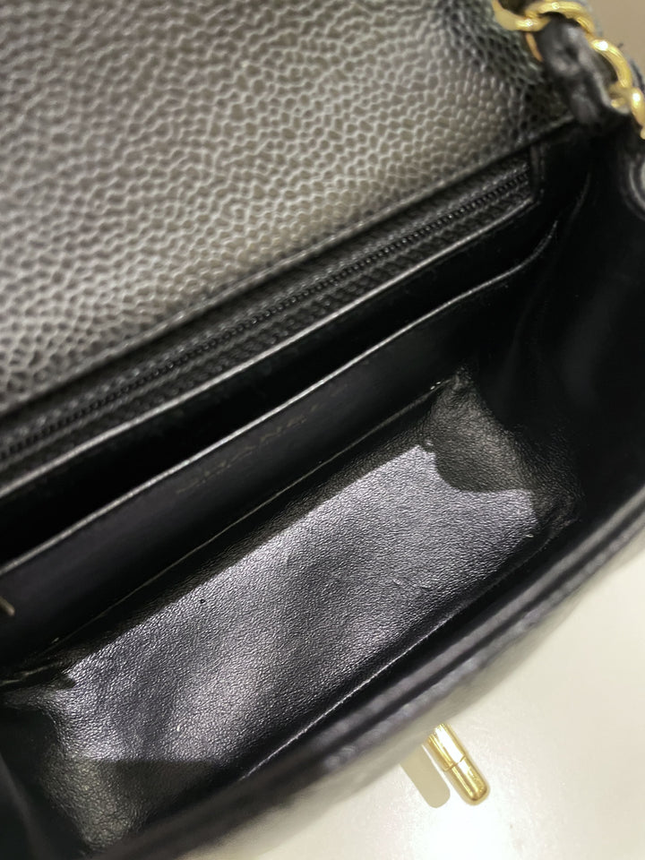 Chanel Classic Quilted Mini Square Black Caviar