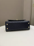 Chanel Chevron Coco Handle Midnight Blue Caviar