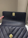 Chanel Chevron Coco Handle Midnight Blue Caviar