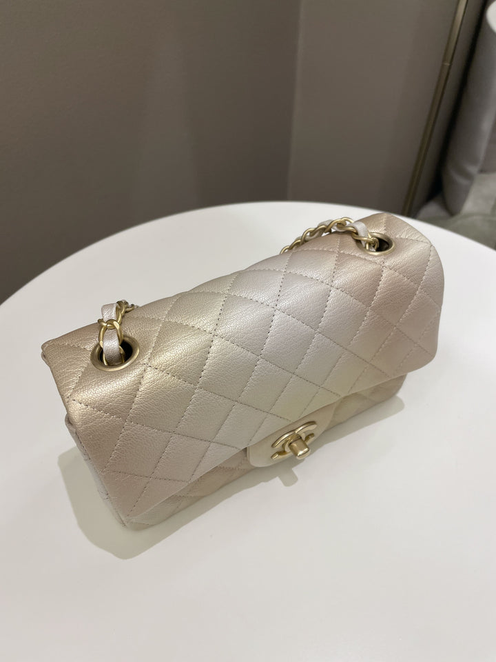 Chanel 22C Classic Quilted Mini Rectangular Gold Ombré