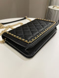 Chanel Quilted Boy Chain Around Wallet On Chain Black Caviar