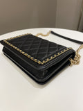 Chanel Quilted Boy Chain Around Wallet On Chain Black Caviar