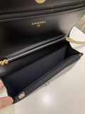 Chanel Quilted Boy Chain Around Wallet On Chain Black Caviar