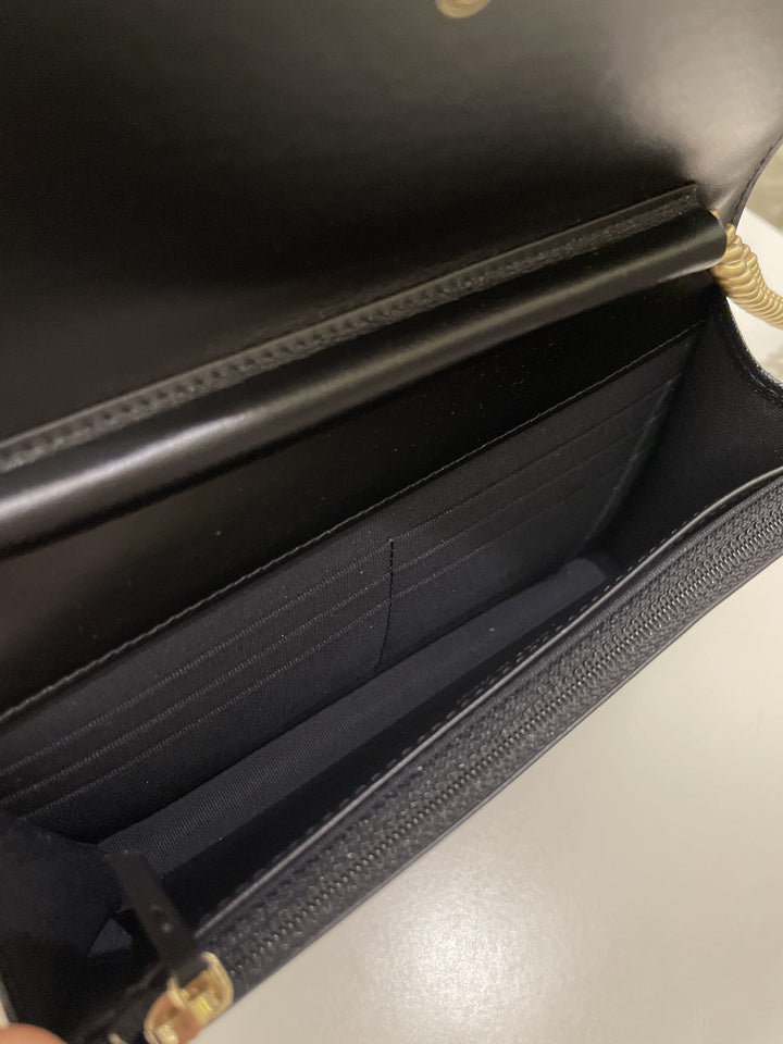 Chanel Quilted Boy Chain Around Wallet On Chain Black Caviar