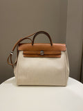 Hermes Herbag 31 Backpack/Shoulder Beige Canvas