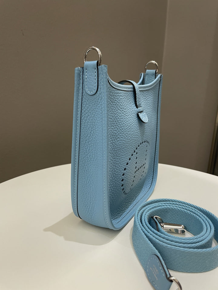 Hermes Mini Evelyne Bleu Atoll Clemence