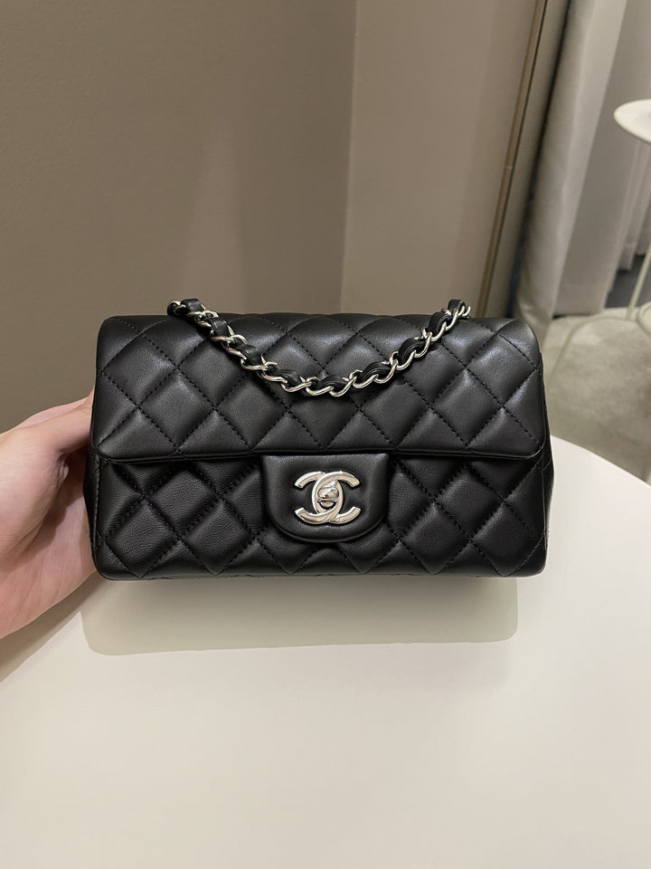 Chanel Classic Quilted Mini Rectangular Black Lambskin