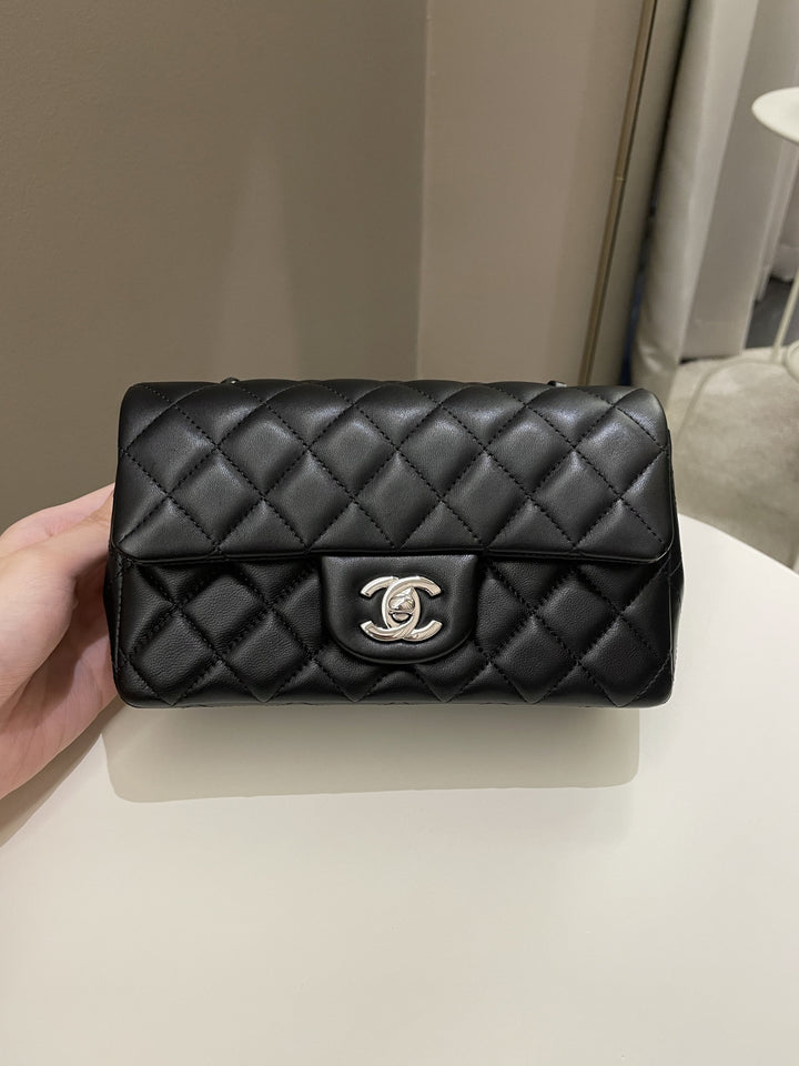 Chanel Classic Quilted Mini Rectangular Black Lambskin