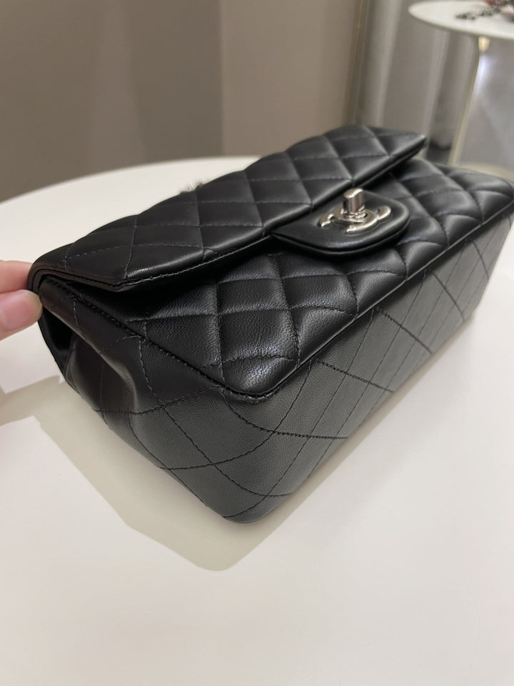 Chanel Classic Quilted Mini Rectangular Black Lambskin