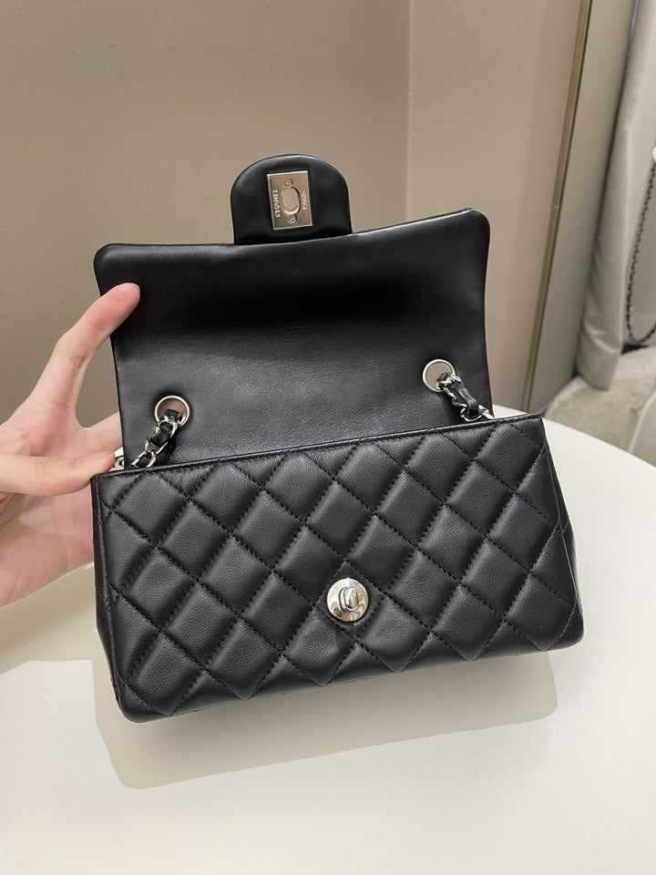 Chanel Classic Quilted Mini Rectangular Black Lambskin