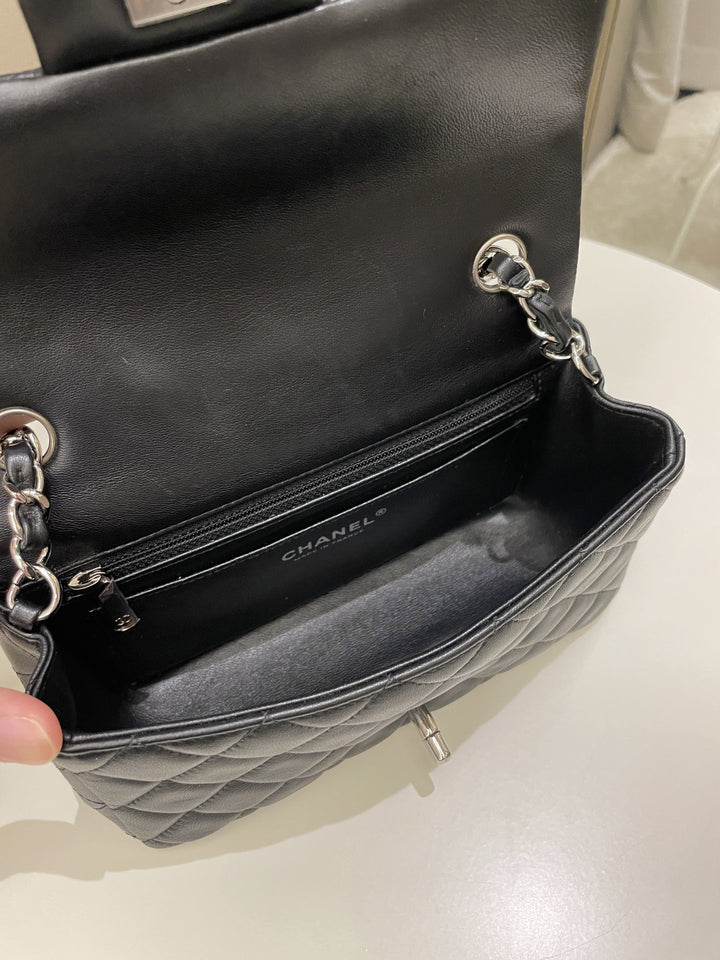 Chanel Classic Quilted Mini Rectangular Black Lambskin