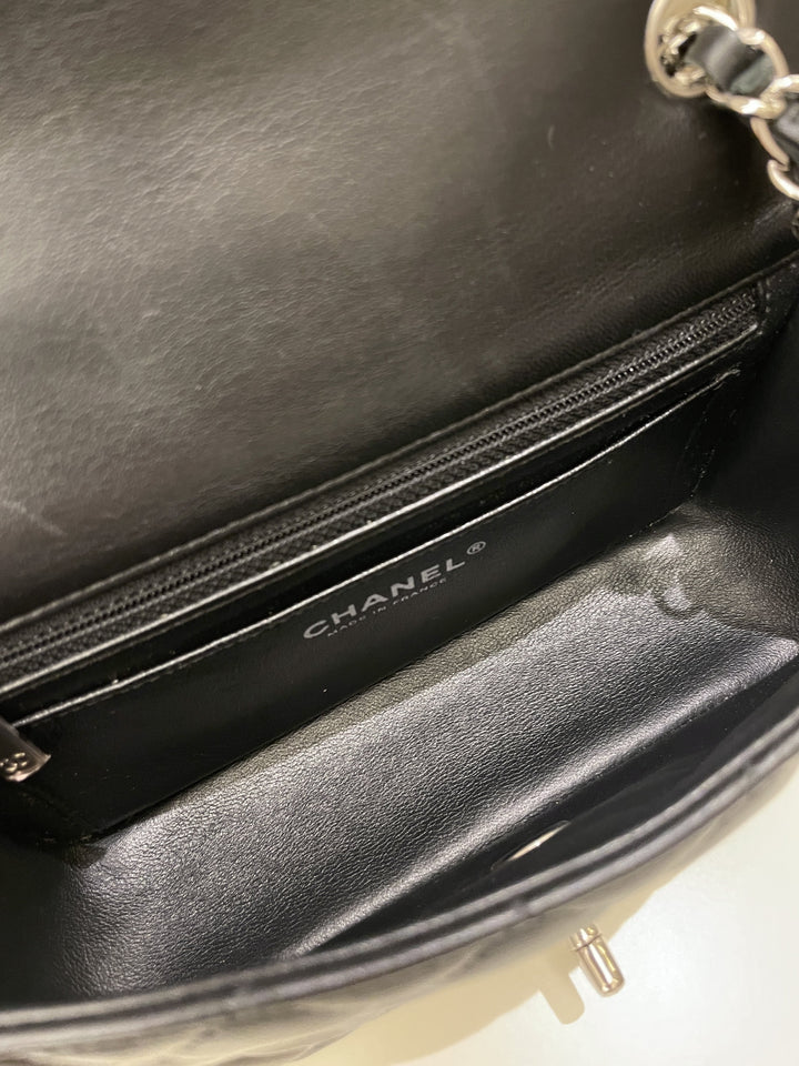 Chanel Classic Quilted Mini Rectangular Black Lambskin