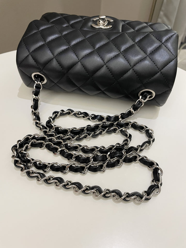 Chanel Classic Quilted Mini Rectangular Black Lambskin