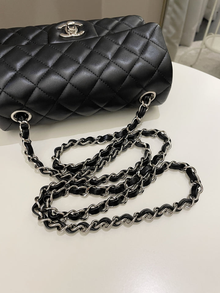 Chanel Classic Quilted Mini Rectangular Black Lambskin