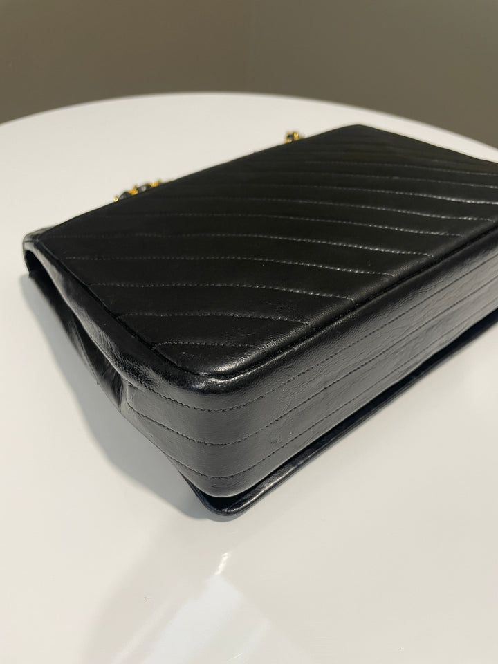 Chanel Vintage Cc Flap Black Black Lambskin