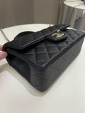 Chanel Quilted Top Handle Mini Rectangular Midnight Iridescent