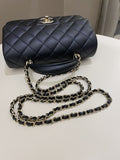 Chanel Quilted Top Handle Mini Rectangular Midnight Iridescent