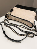 Chanel Quilted Gabrielle Hobo Beige / Black Aged Calfskin