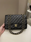 Chanel Classic Quilted Jumbo Single Flap Black Caviar