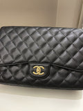 Chanel Classic Quilted Jumbo Single Flap Black Caviar