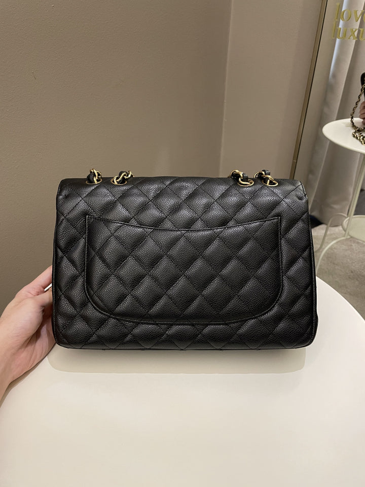 Chanel Classic Quilted Jumbo Single Flap Black Caviar