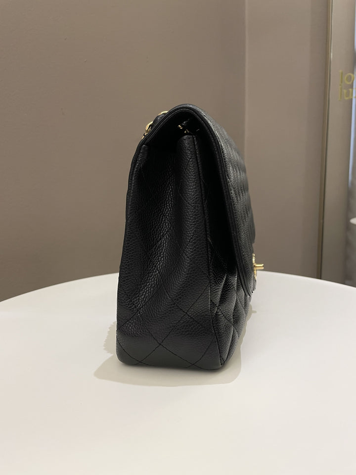 Chanel Classic Quilted Jumbo Single Flap Black Caviar