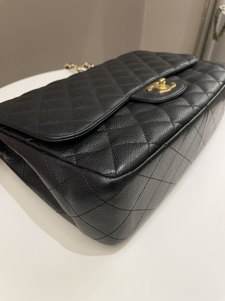 Chanel Classic Quilted Jumbo Single Flap Black Caviar