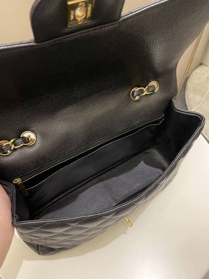 Chanel Classic Quilted Jumbo Single Flap Black Caviar