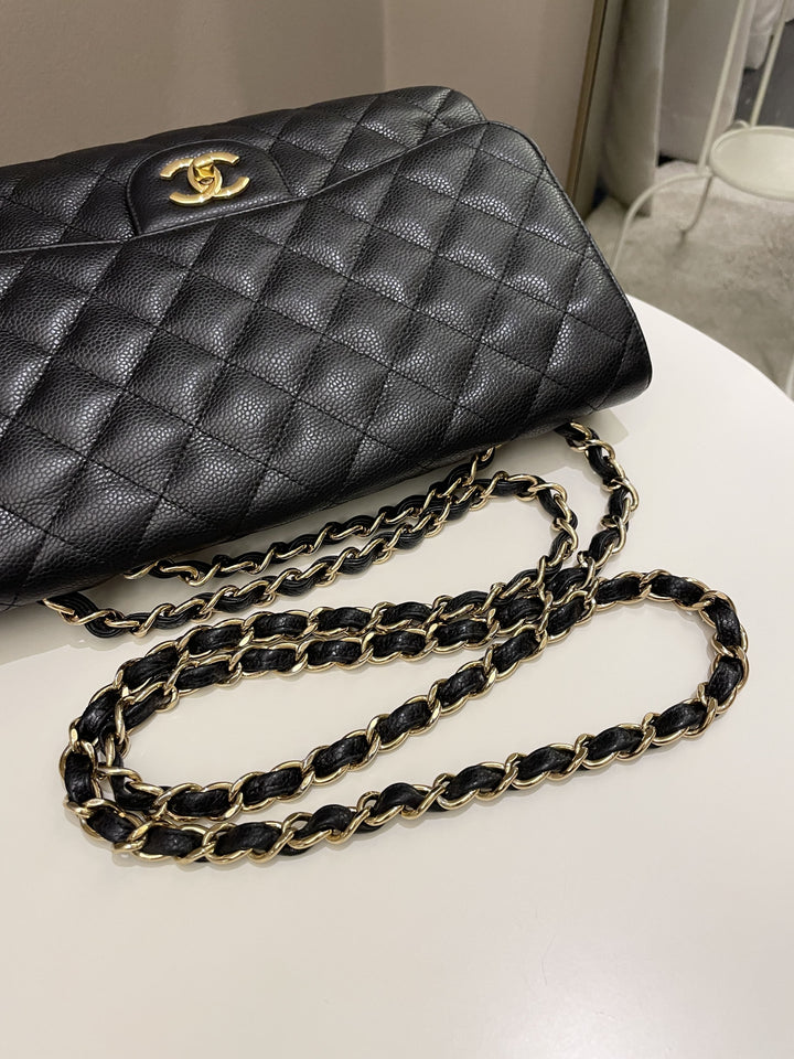 Chanel Classic Quilted Jumbo Single Flap Black Caviar
