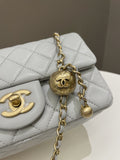 Chanel Pearl Crush Quilted Mini Rectangular Grey Lambskin