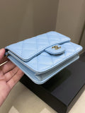 Chanel Quilted Clutch On Chain Blue Caviar