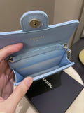 Chanel Quilted Clutch On Chain Blue Caviar