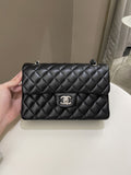 Chanel Classic Quilted Small Double Flap Black Lambskin