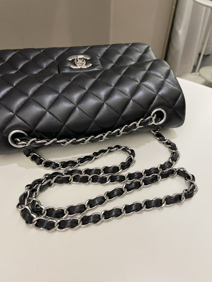 Chanel Classic Quilted Small Double Flap Black Lambskin