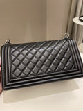 Chanel Quilted Boy Old Medium Black Calfskin