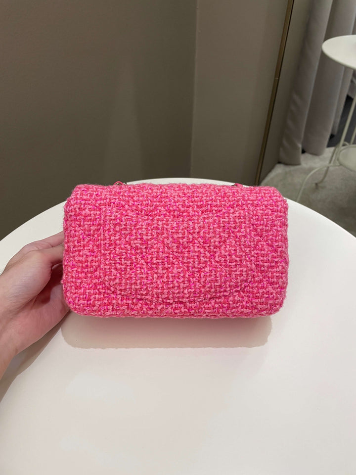Chanel Classic Mini Rectangular Pink Tweed