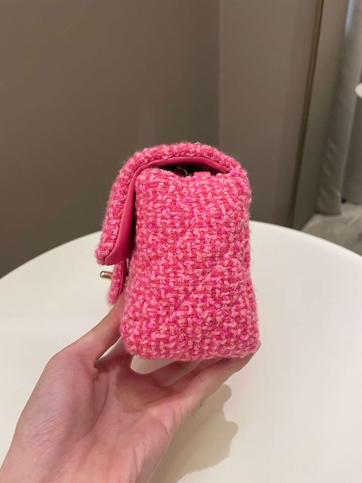 Chanel Classic Mini Rectangular Pink Tweed