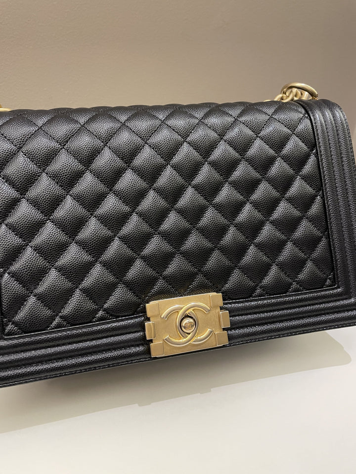 Chanel Quilted New Medium Boy Black Caviar