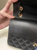 Chanel Classic Quilted Medium Double Flap Black Lambskin