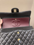 Chanel Classic Quilted Medium Double Flap Black Lambskin