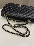 Chanel Classic Quilted Medium Double Flap Black Lambskin