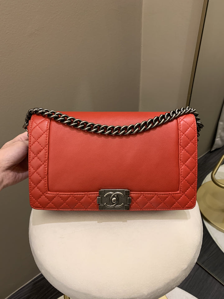 Chanel Boy Reverso Red Calfskin