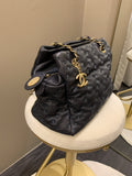 Chanel Quilted Leather Wild Stitch Shoulder Tote Dark Navy
