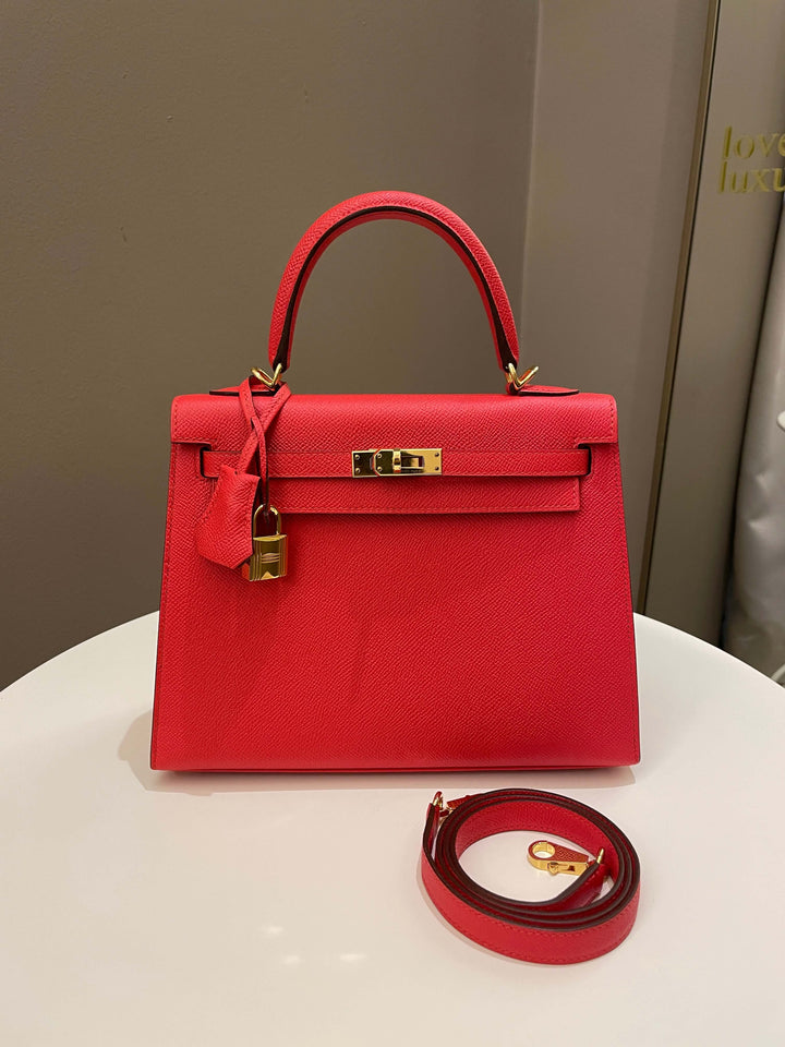 Hermes Kelly Sellier 25 Rouge Tomate Epsom