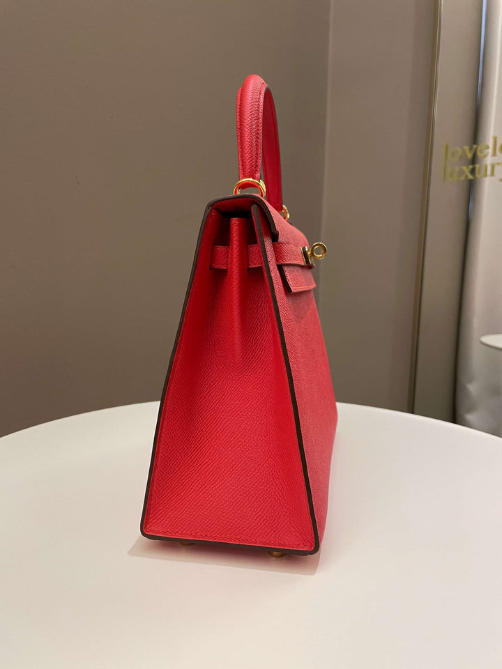 Hermes Kelly Sellier 25 Rouge Tomate Epsom